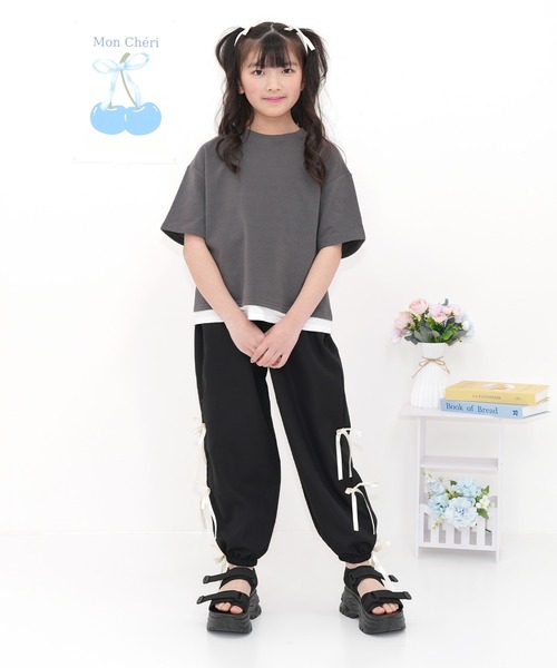 Bee des Bee パンツ 3連リボン パラシュートパンツ キッズ 子供服