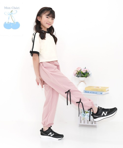 Bee des Bee パンツ 3連リボン パラシュートパンツ キッズ 子供服