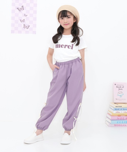 Bee des Bee パンツ 3連リボン パラシュートパンツ キッズ 子供服