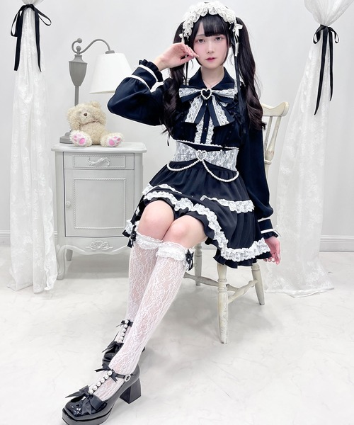 Yi Mei Ni パールチェーンフリル縁取りキラキラツィードジャケットLサイズ Yi Mei Ni パールチェーンフリル縁取りキラキラツィードジャ
