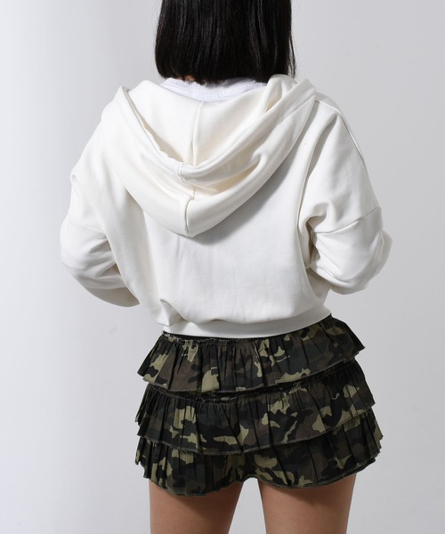 パーカー A'GEM/9 × .kom 「.kom/ドットケーオーエム」 ポケットレースクロップパーカー レディース KOM パーカー A'GEM/9 × .kom 「.kom/ドットケーオーエム