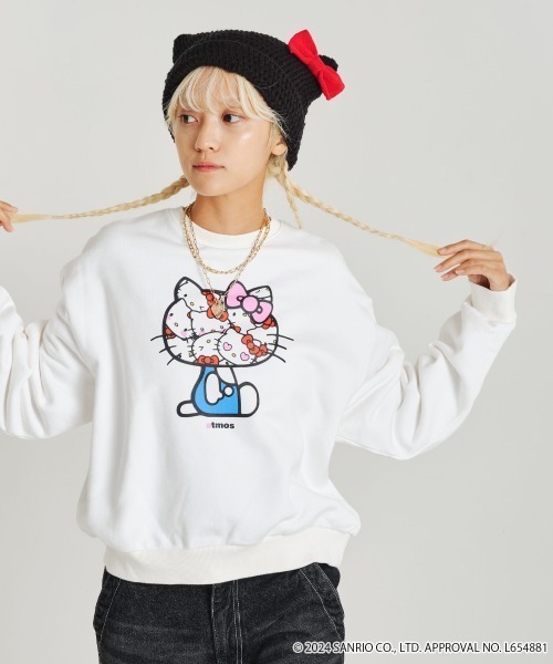 トレーナー スウェット HELLO KITTY x atmos pink Big Print Sweatshirt / ハローキティ × アトモス ピ