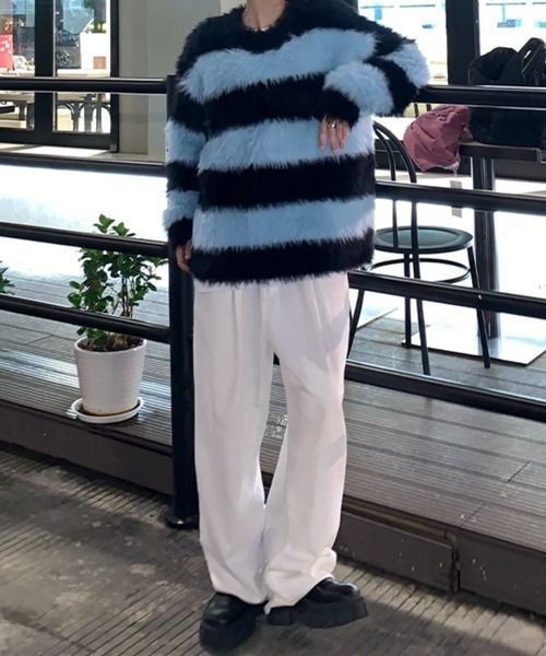 芸能人愛用 NOWLE セーター ニット 「NOWLE」スムース シャギー プル トップス