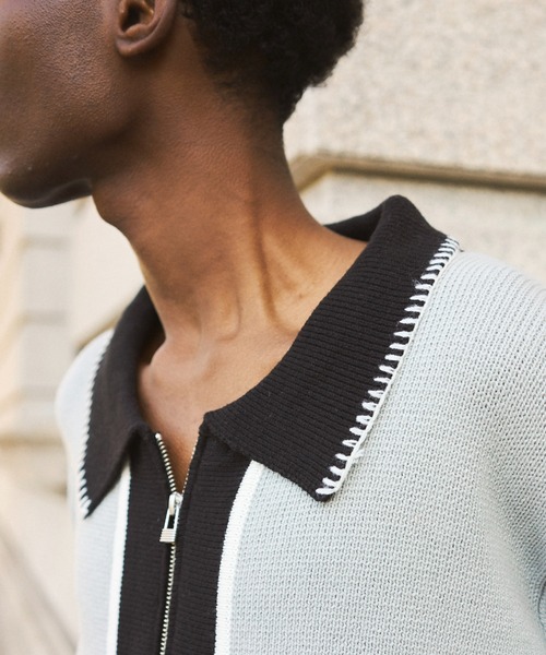 Camphor wood（カンファーウッド）の「double zip mix yarn knit