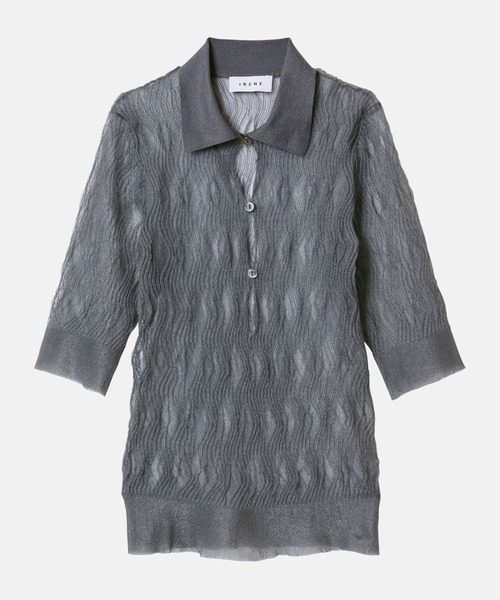 ニット セーター ウェーブパターンニットポロ / Wave Pattern Knit Polo レディース