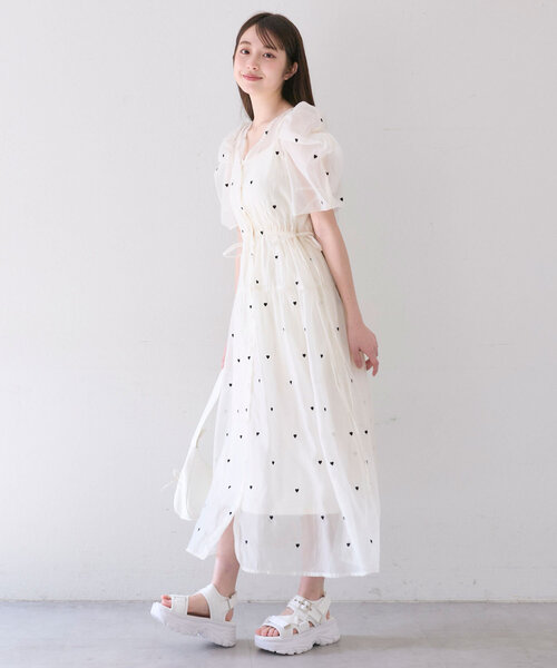 OLIVE des OLIVEハート刺繍ワンピース OLIVE des ワンピース ハート刺繍ワンピース : ZOZOTOWN Yahoo