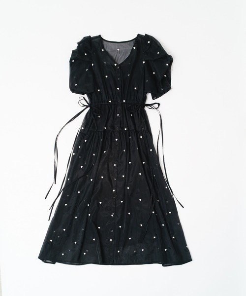 OLIVE des OLIVE ハート刺繍ワンピース サックス OLIVE des OLIVE ハート刺繍ワンピース サックス