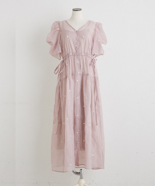 OLIVE des OLIVE ハート刺繍ワンピース 店舗限定ピンク OLIVE des ワンピース ハート刺繍ワンピース : ZOZOTOWN Yahoo