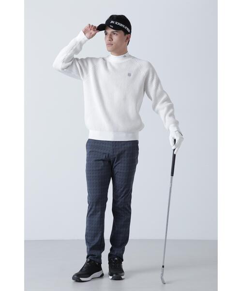 St ANDREWS セーター ニット 「St ANDREWS」7G配色畦クルーネック