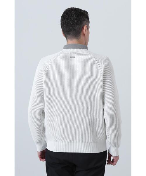 St ANDREWS セーター ニット 「St ANDREWS」7G配色畦クルーネック
