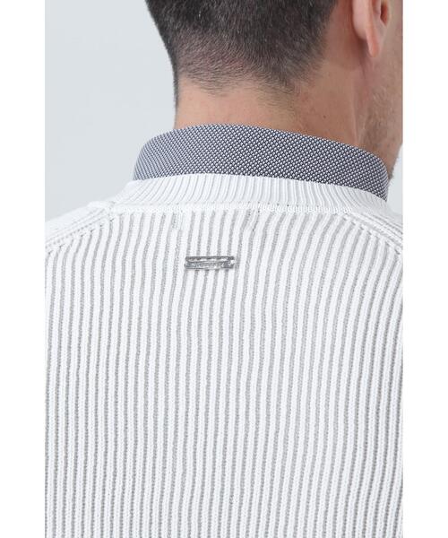 St ANDREWS セーター ニット 「St ANDREWS」7G配色畦クルーネック