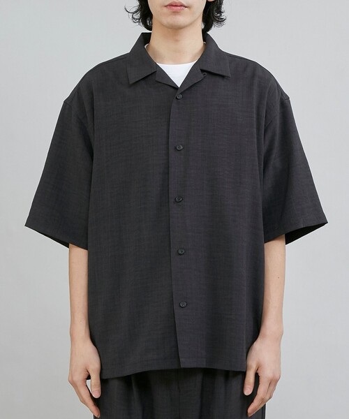 coen（コーエン） シャツ リネンライクオープンカラーシャツ メンズ