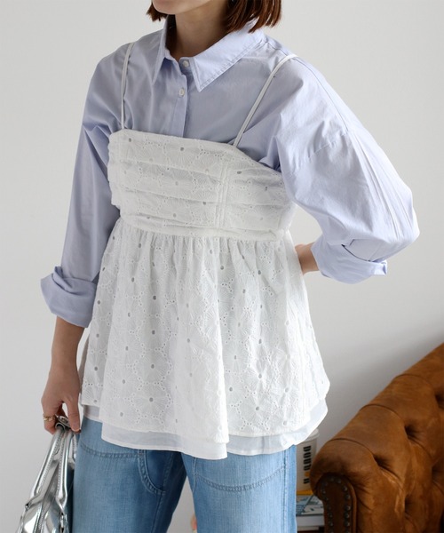 かぐれ　スカラップ刺繍キャミソール かぐれ（カグレ）の「スカラップ刺繍キャミソール（キャミソール