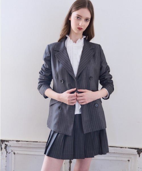 Meline M. ジャケット テーラードジャケット Timeless Modern Stripe