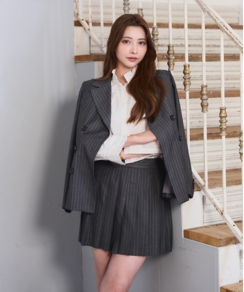 Meline M. ジャケット テーラードジャケット Timeless Modern Stripe