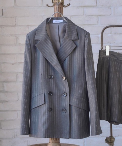 Meline M. ジャケット テーラードジャケット Timeless Modern Stripe