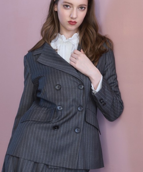 Meline M. ジャケット テーラードジャケット Timeless Modern Stripe