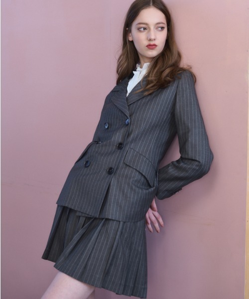 Meline M. ジャケット テーラードジャケット Timeless Modern Stripe