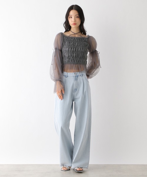 ✽JUGLITTY✽ チュールシャツブラウス　新品タグ付き レイヤーチュールブラウス | シャツ・ブラウス | JUSGLITTY