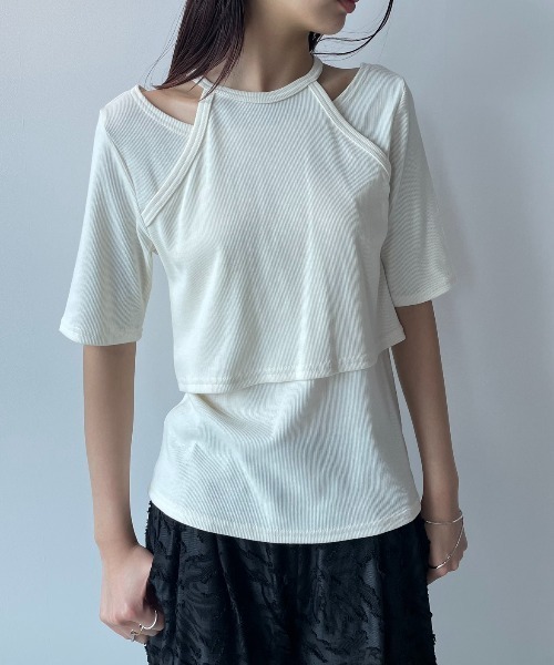 AIC. tシャツ ホルターレイヤードリブトップス レディース : ZOZOTOWN