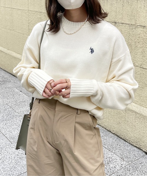 「U.S. POLO ASSN.」 長袖ニット SMALL ネイビー メンズ_画像8