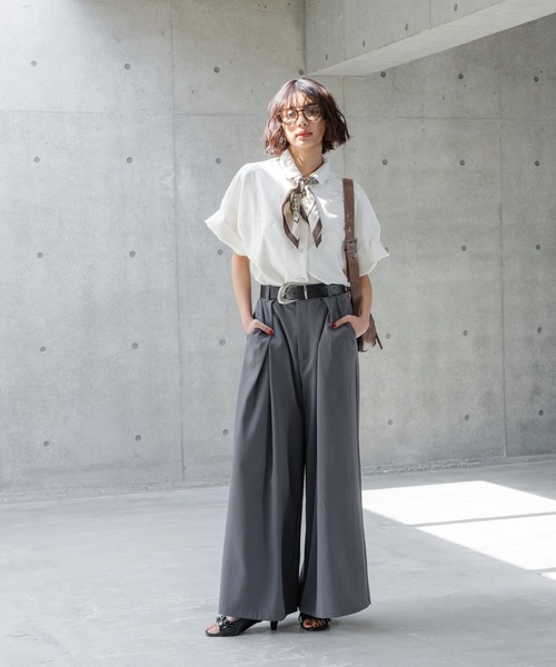 PAGEBOY スラックス パンツ ワイドタックパンツ レディース