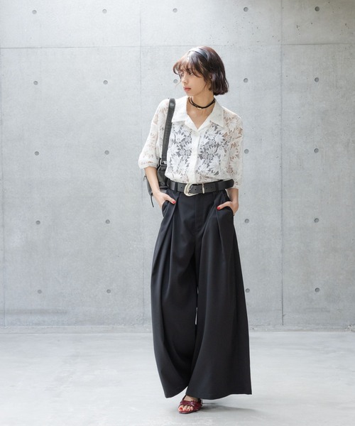 PAGEBOY スラックス パンツ ワイドタックパンツ レディース