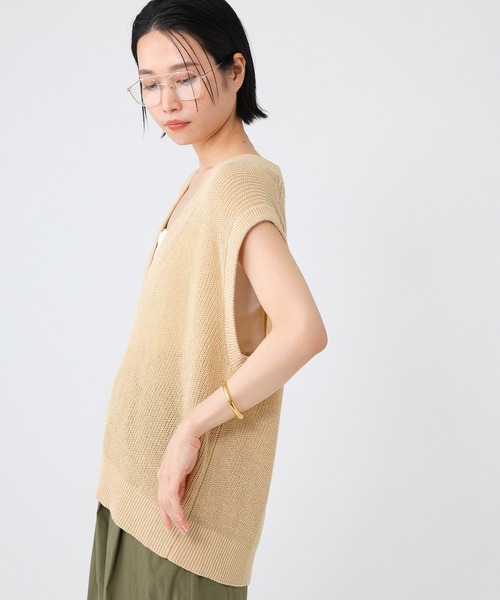 BABYLONE ベスト ジレ ペーパー混アゼベスト レディース