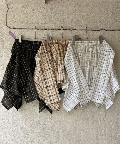 スカート チェック柄ウエストリボンミニスカート スカパン : ZOZOTOWN