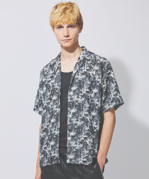 5351 POUR LES HOMMES シャツ ボタニカル プリント 半袖シャツ メンズ