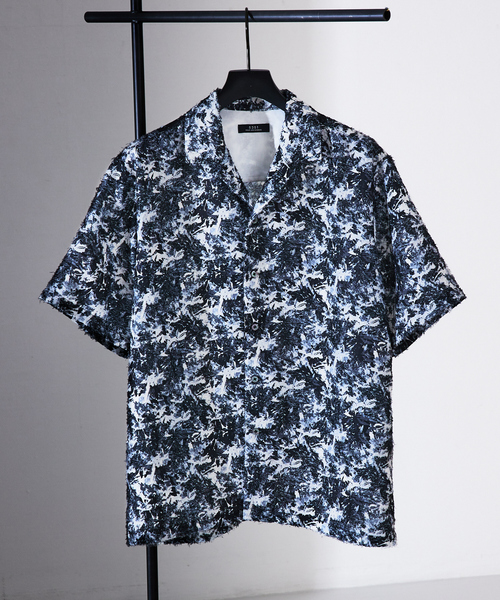 5351 POUR LES HOMMES シャツ 半袖 ボタニカル プリント 半袖シャツ