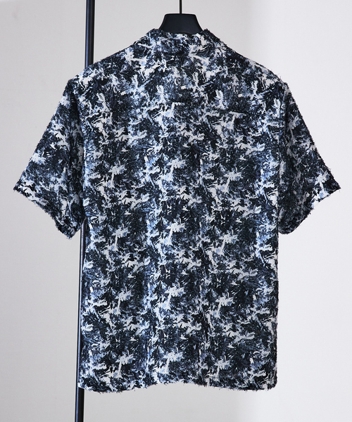 【超美品】BLiTZ　 ボタニカル　Tシャツ 半袖　Ｌ 5351 POUR LES HOMMES シャツ ボタニカル プリント 半袖シャツ メンズ