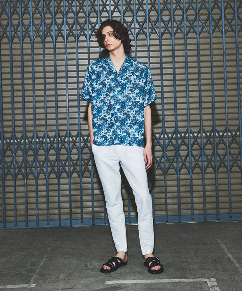 5351 POUR LES HOMMES シャツ ボタニカル プリント 半袖シャツ メンズ