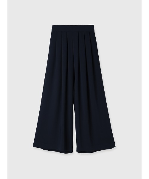 anuans パンツ ダブルサテンタックワイドパンツ レディース