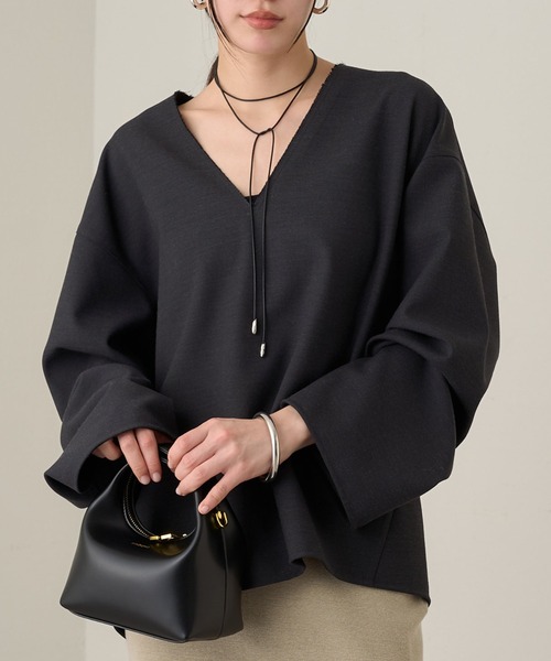 「LOUNGEDRESS」 長袖ブラウス FREE ブラック レディース Loungedress 「LOUNGEDRESS」 長袖ブラウス FREE ブラック