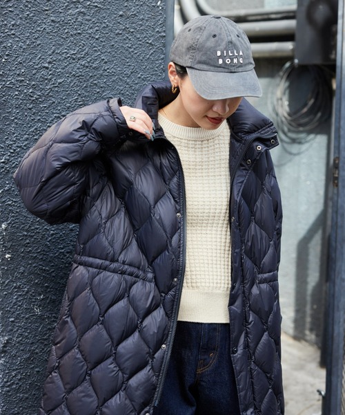 TAION×FREAK'S STORE フードロングダウンコートブラックFREE TAION/別注 キルト フード ロングダウン【限定展開】｜Daytona Park