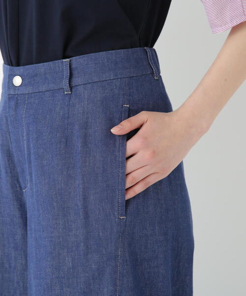 ワイドパンツ ジーンズ デニム デニムパンツ 「4サイズ展開」ライトオンスデニムツイストバギーパンツ レディースの画像