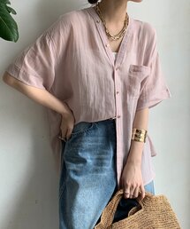 ブラウス シャツ リヨセルリネン半袖VVシャツ レディース｜ZOZOTOWN Yahoo!店