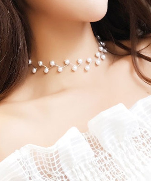 Blanc de Blue ネックレス パールチョーカーネックレス レディース