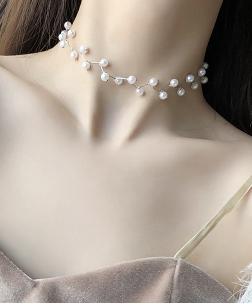 Blanc de Blue ネックレス パールチョーカーネックレス レディース