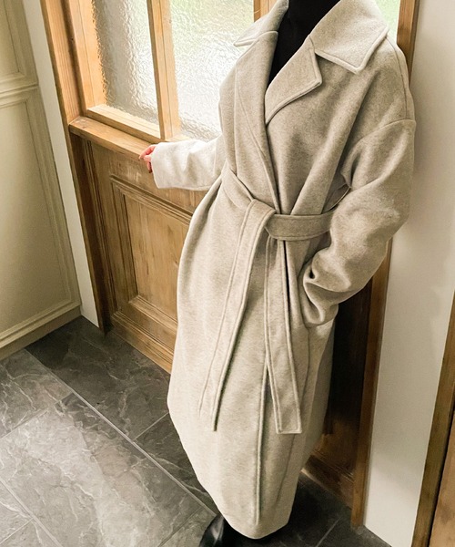 「JUNOAH」 チェスターコート MEDIUM ベージュ レディース_画像2