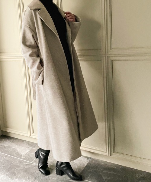 「JUNOAH」 チェスターコート MEDIUM ベージュ レディース_画像5