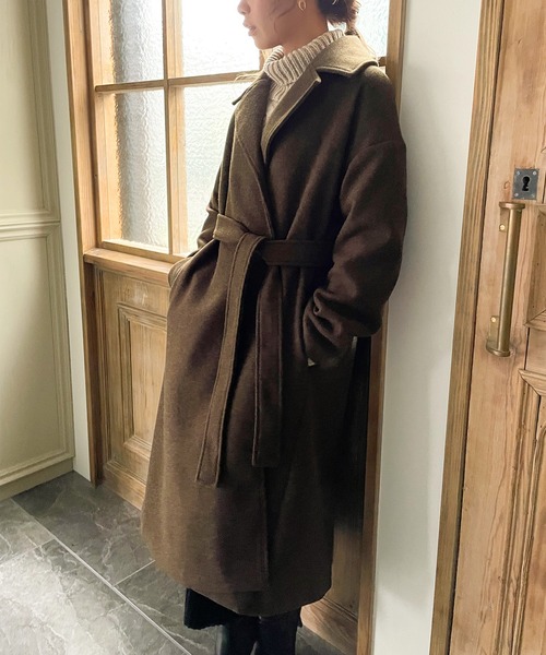 「JUNOAH」 チェスターコート MEDIUM ベージュ レディース_画像6