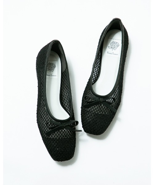 「Emma Francis」 バレエシューズ 22.0cm ブラック レディース