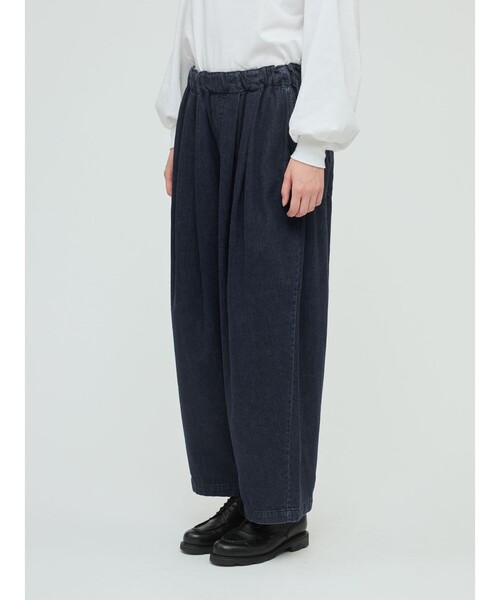 mizuiroindデニムタックワイドパンツ mizuiroind（ミズイロインド） パンツ デニムタックワイドパンツ