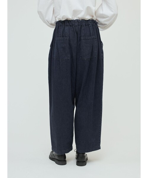 mizuiroind（ミズイロインド） パンツ デニムタックワイドパンツ