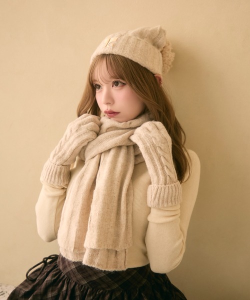 手袋 マフラー セット（レディースニット帽、ビーニー）｜帽子