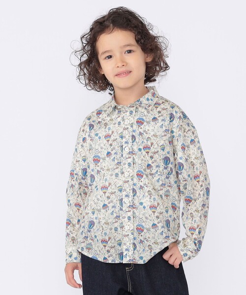 ブラウス シャツ SHIPS KIDS:100〜130cm / リバティ プリント 長袖 シャツ キッズ 子供服 男の子の画像