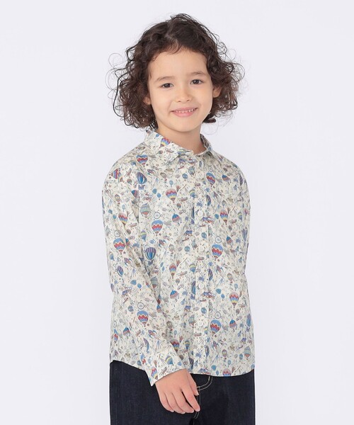 ブラウス シャツ SHIPS KIDS:100〜130cm / リバティ プリント 長袖 シャツ キッズ 子供服 男の子の画像