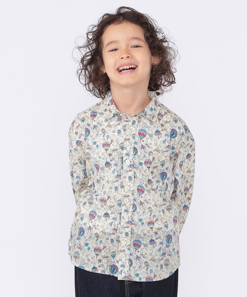 ブラウス シャツ SHIPS KIDS:100〜130cm / リバティ プリント 長袖 シャツ キッズ 子供服 男の子の画像